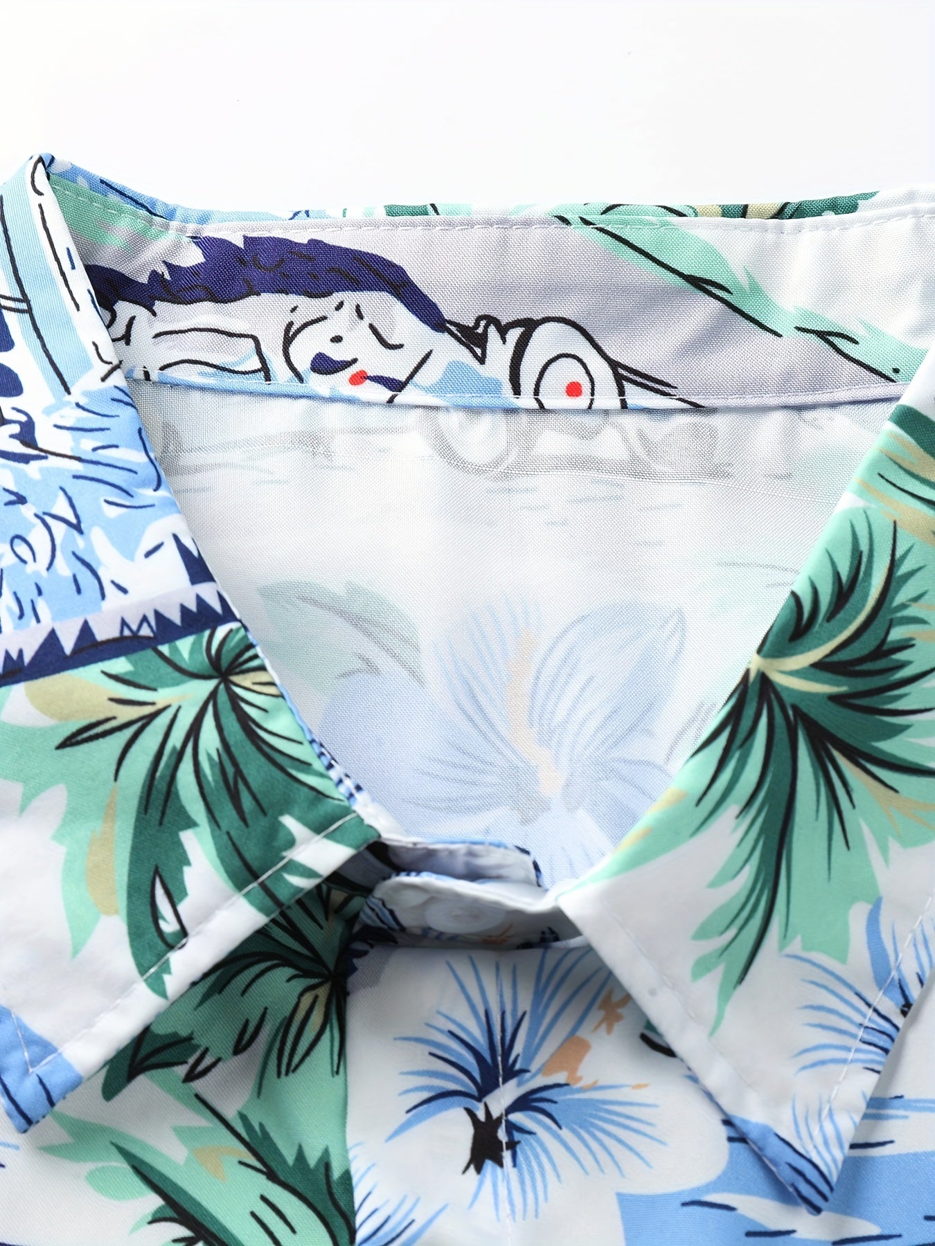 Tropical Tree & Flower Print Hawaiian Shirt
