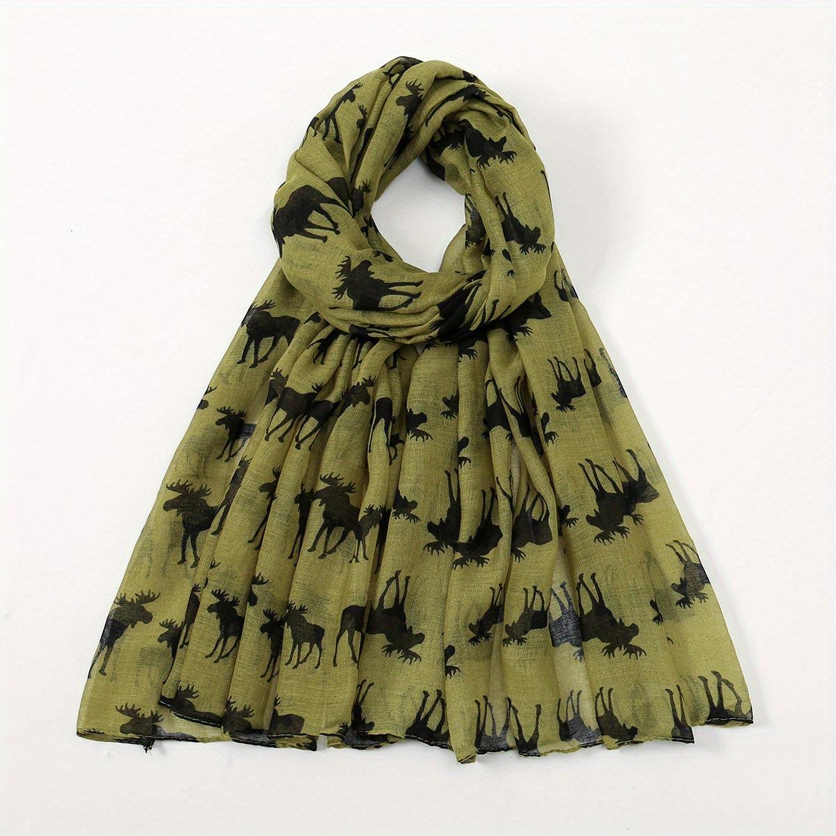 Animal Printed Yarn Scarf Long Sunscreen Shawl Breathable Warm