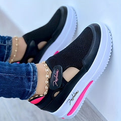 Women's Breathable Platform Sneakers Hook & Loop Outdoor Shoes