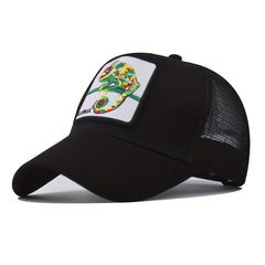 Lizard Embroidery Patch Baseball Cap Unisex Mesh Trucker Hat