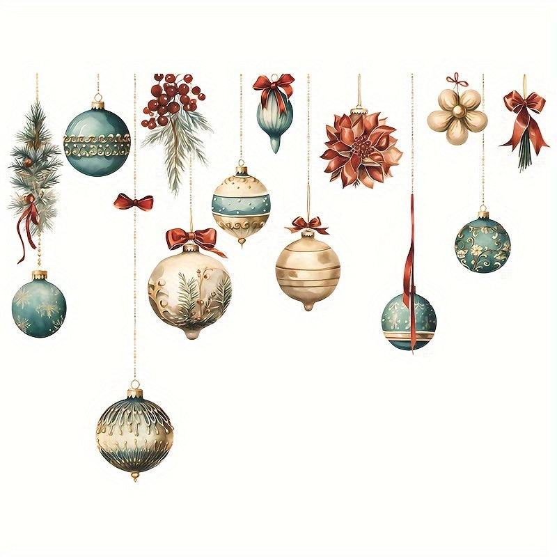 Christmas Wall Decal Merry Christmas Hanging Red Berry Wall Stickers