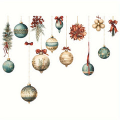 Christmas Wall Decal Merry Christmas Hanging Red Berry Wall Stickers