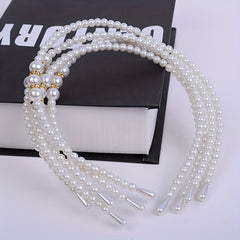 Pearl Inlaid Diamond Children's Headband Princess Style Hairband For Girls