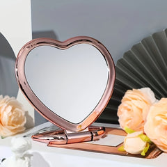 Heart Shaped Travel Makeup Mirror for Girls & Women