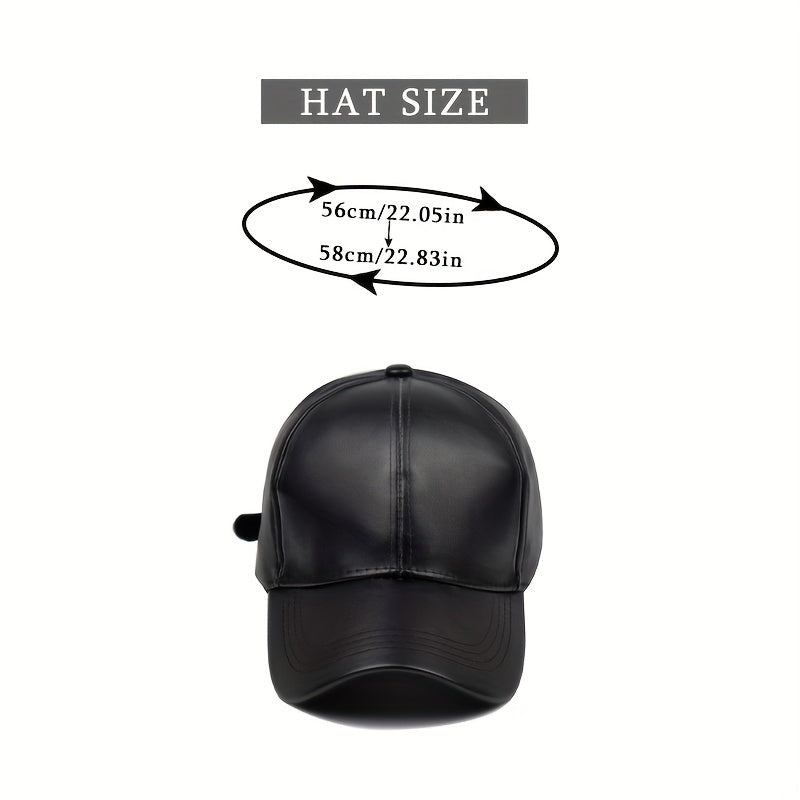 Unisex PU Leather Baseball Cap Stylish Dad Hat Outdoor Sunshade Sports Hats