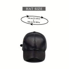 Unisex PU Leather Baseball Cap Stylish Dad Hat Outdoor Sunshade Sports Hats