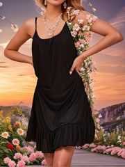 Ruffle String Swimsuit Dress Cover Up
