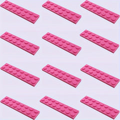 12pcs Building Blocks 2x8 Low Wall Bricks Farm Garden Character