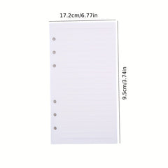 A5 A6 Refill Paper Blank Lined PVC Pouch 6 Holes Inserts 45 Sheets 90 Pages