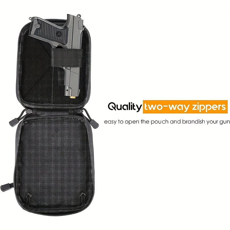 Concealed Gun Pouch Waist Bag for Handgun with Hook Loops