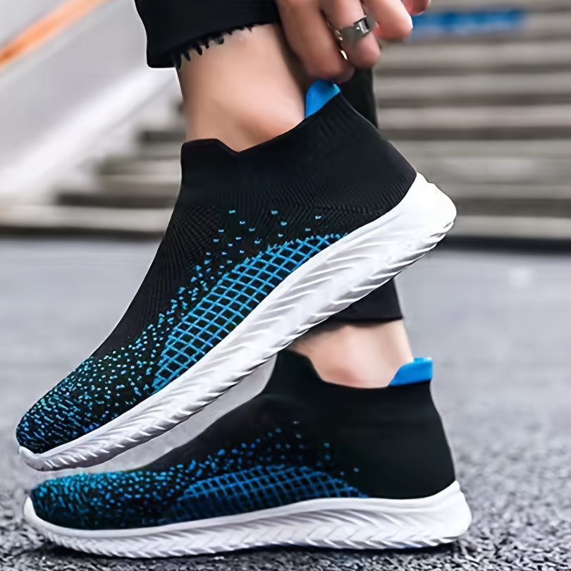 Men's Woven Knit Slip On Sock Shoes Breathable Soft Sole Sneakers
