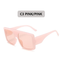 Oversized Square Women Sunglasses Colorful Lens UV400