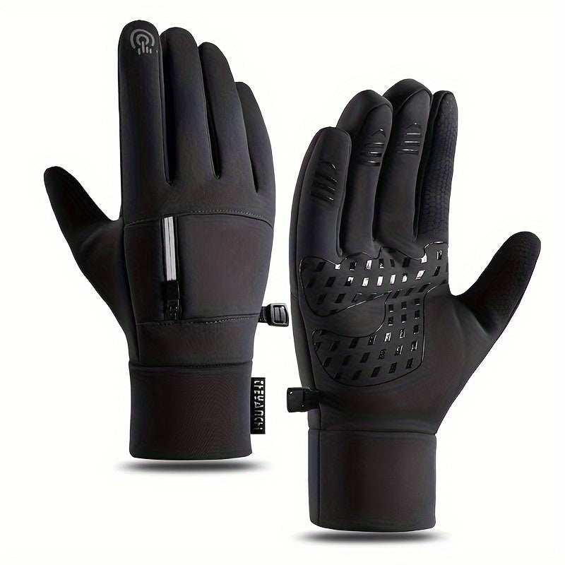 Winter Velvet Warm Gloves Non-slip Waterproof Touch Screen