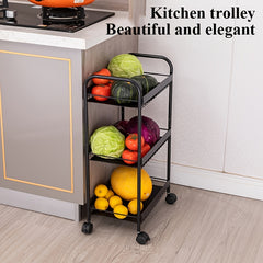 Small Cart Storage Rack Carbon Steel Kitchen Vegetable Fruit Basket
