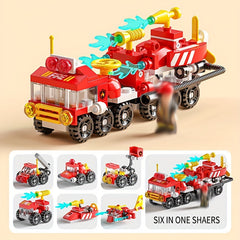 Fire Truck Bag Assembly Building Blocks Toy Model Gift