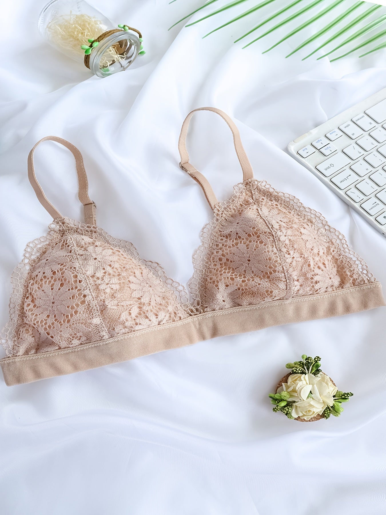 Wireless Bra with Lace Trim
