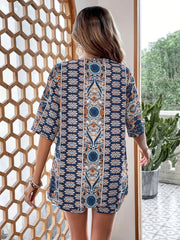 Paisley Print 2pc Set Tribal Kimono & Shorts