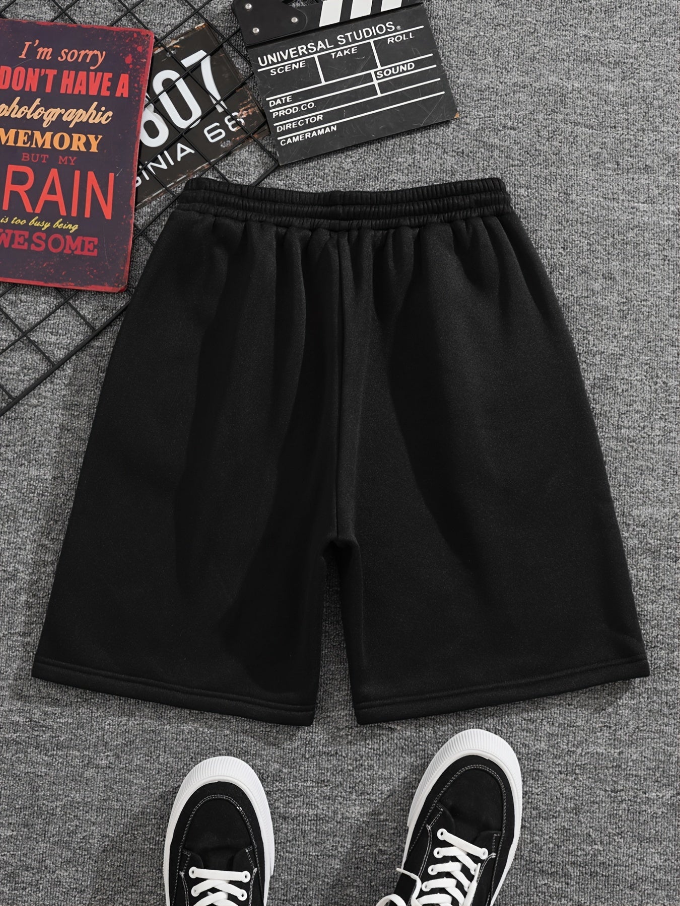 Men's Casual Fleece Drawstrings Shorts for Outdoor Sports