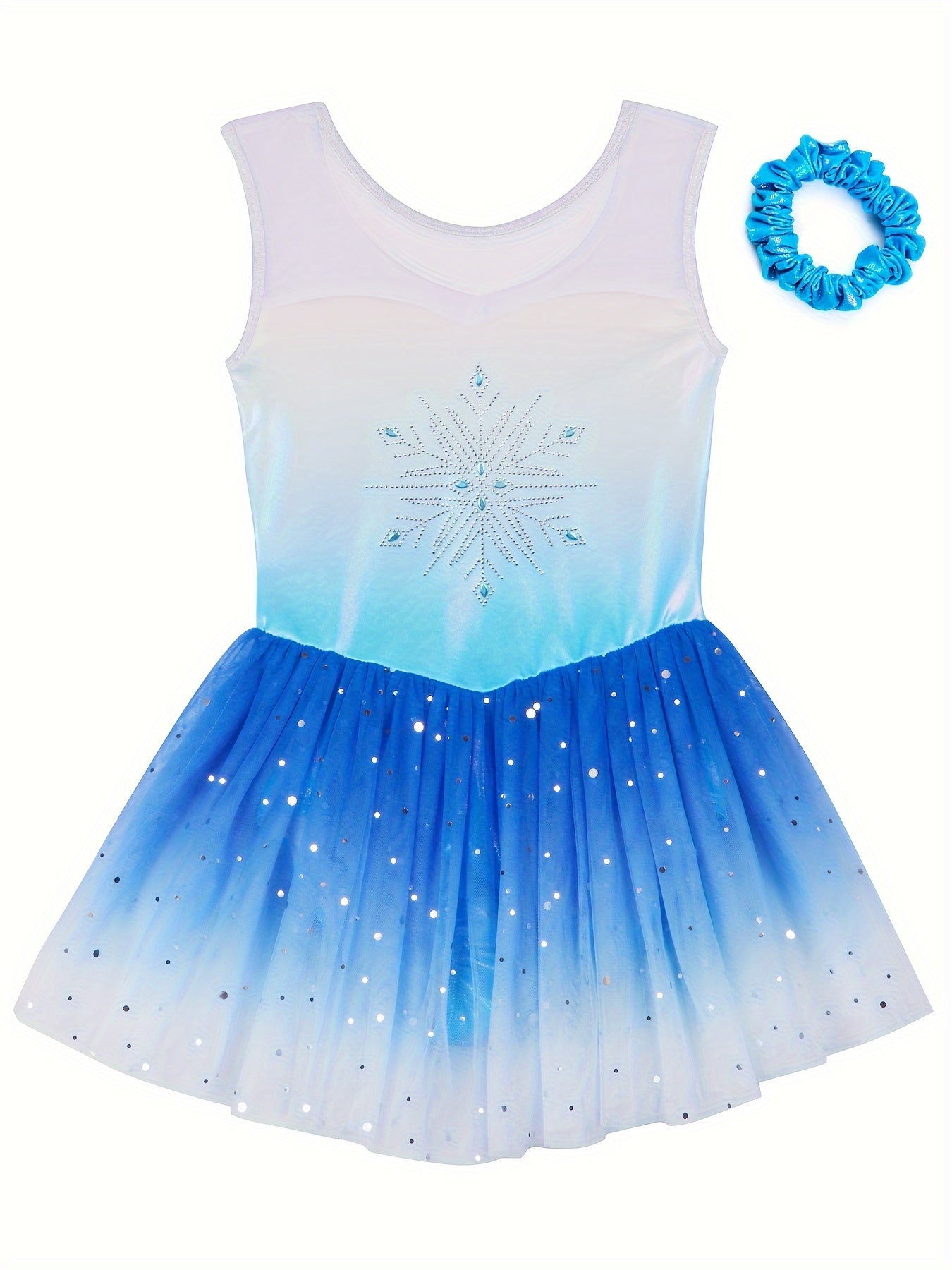 Girls Sequin Sleeveless Gymnastics Suit Stretchy Ballet Leotard