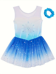 Girls Sequin Sleeveless Gymnastics Suit Stretchy Ballet Leotard