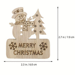 10pcs Christmas Wooden Embellishment Xmas Tree Wood Cutouts