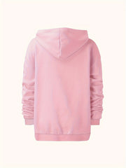 Solid Hoodie & Joggers Set Drawstring Long Sleeve Outfits