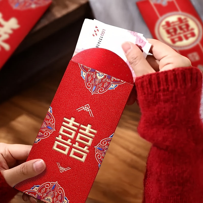 6pcs Lucky Red Envelopes Chinese Wedding Packets