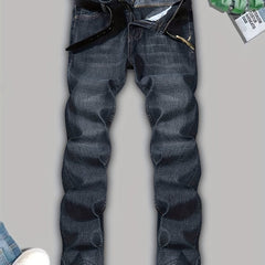 Men's Streetwear Washed Jeans for Spring Autumn