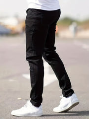 Men's Slim Fit Cotton Jeans - Casual Street Style Denim Pants