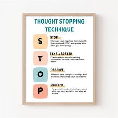 Mindfulness Therapy Office Decor for Calming Down - Mental Health Coping Skills
