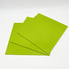 3pcs Building Block Baseplates 19x19cm 24x24 Studs ABS Plates Yellow Green Red O