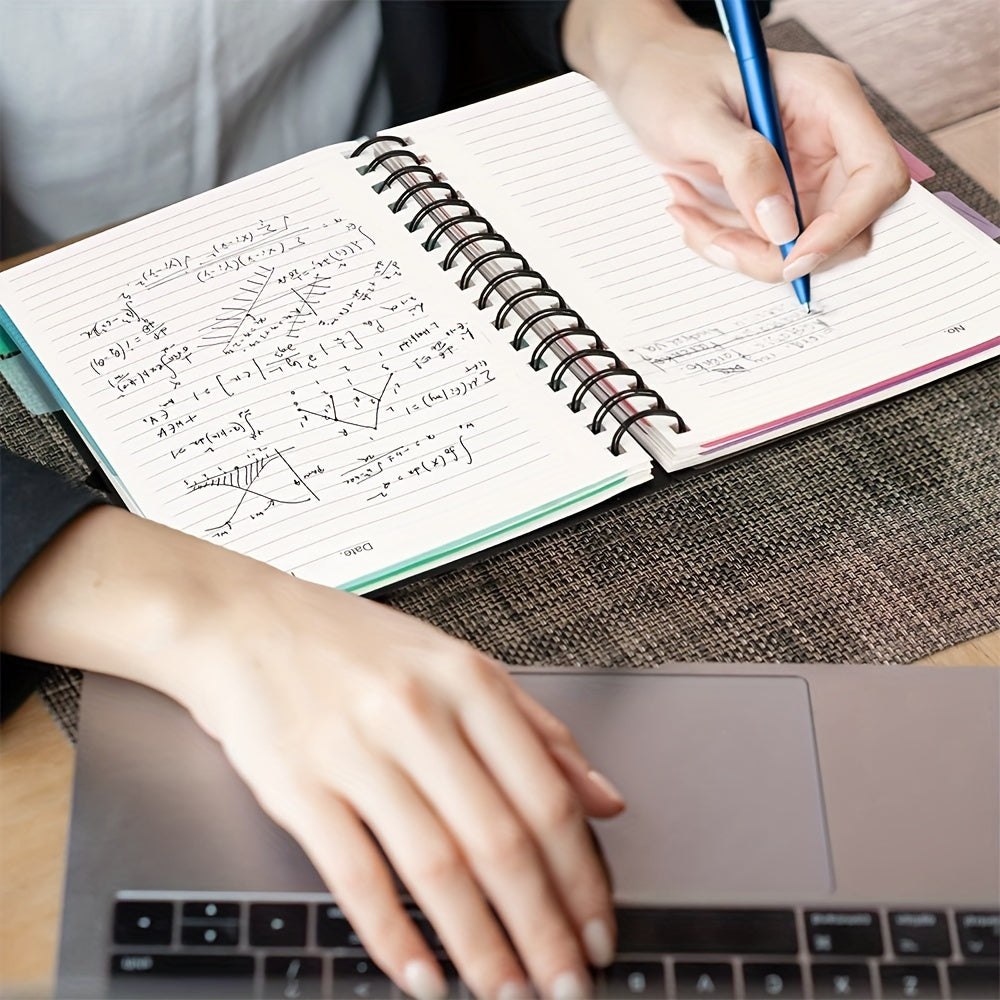 A5 Spiral Notebooks with 5 Colored Dividers - 240 Pages