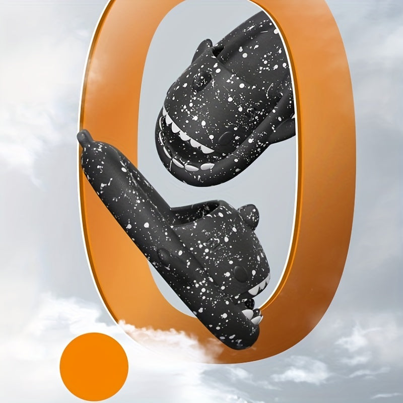 Men's Dots Slip On Shark Slides Casual Funny Slippers