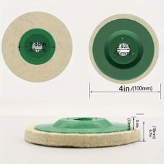 5pcs Green Wool Felt Disc Wheel Pad Buffing Wheel Pad for Angle Grinder