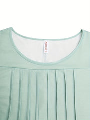 Floral Print Short Sleeve Pleated Dress