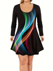 Women's Plus Ombre Stripe Tunic Top & Leggings Outfits Set