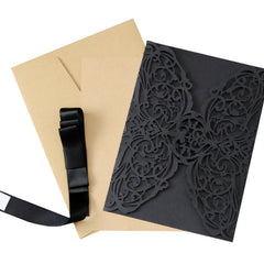 Halloween Laser Cut Engagement Invitations Set of 4