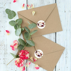 500pcs Round Floral Thank You Stickers for Wedding Favors & Party Card