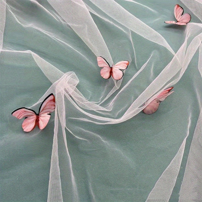 3D Embroidery Butterfly Mesh Lace Fabric Soft Tulle Fabric DIY Dress