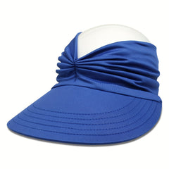 Ruched Ponytail Sun Visor Hat UV Protection Summer Sports Travel Beach Hat