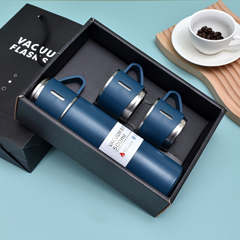 17oz Stainless Steel Vacuum Mug with 3 Cup Lids