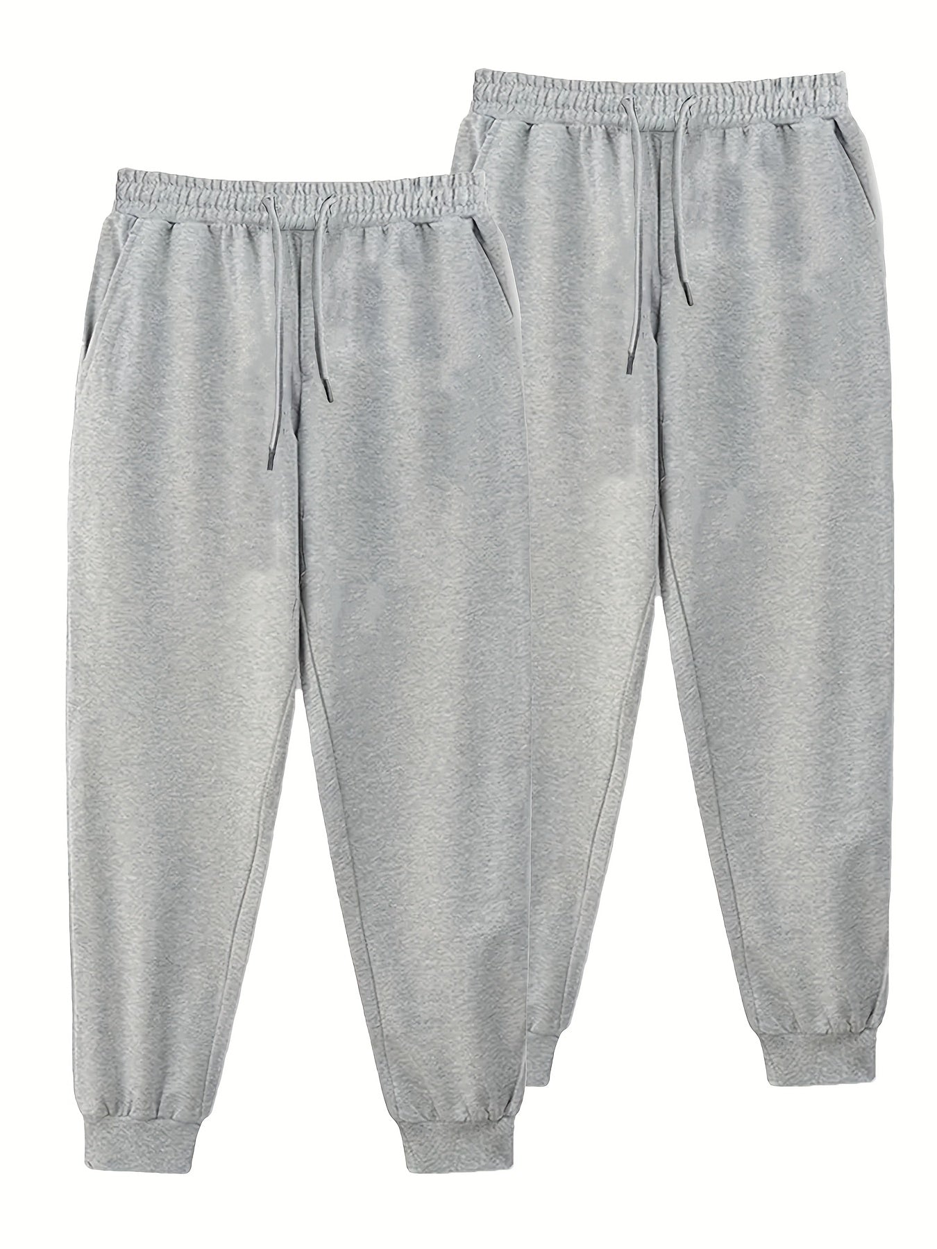 Men's Solid Comfy Joggers Active Drawstring Sweatpants