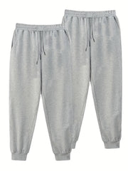 Men's Solid Comfy Joggers Active Drawstring Sweatpants