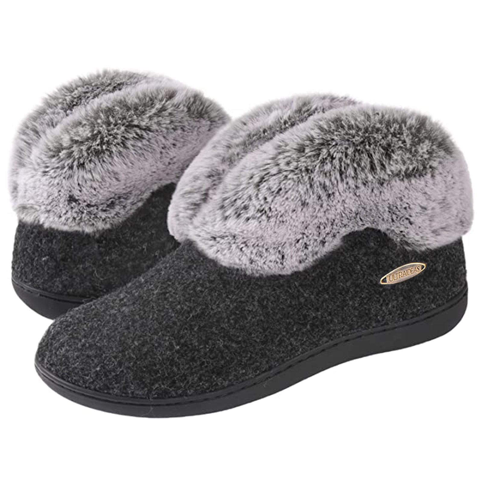 Women's Fuzzy Indoor Outdoor Slippers Solid Comfort Shoes