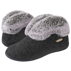 Women's Fuzzy Indoor Outdoor Slippers Solid Comfort Shoes