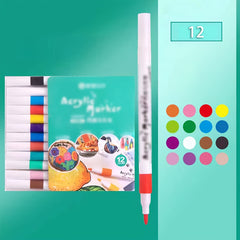Acrylic Marker Pen Set Box Of 12 Colors
