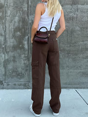 Wide Leg Cargo Denim Jeans Y2K Vintage Style Women's Clothing