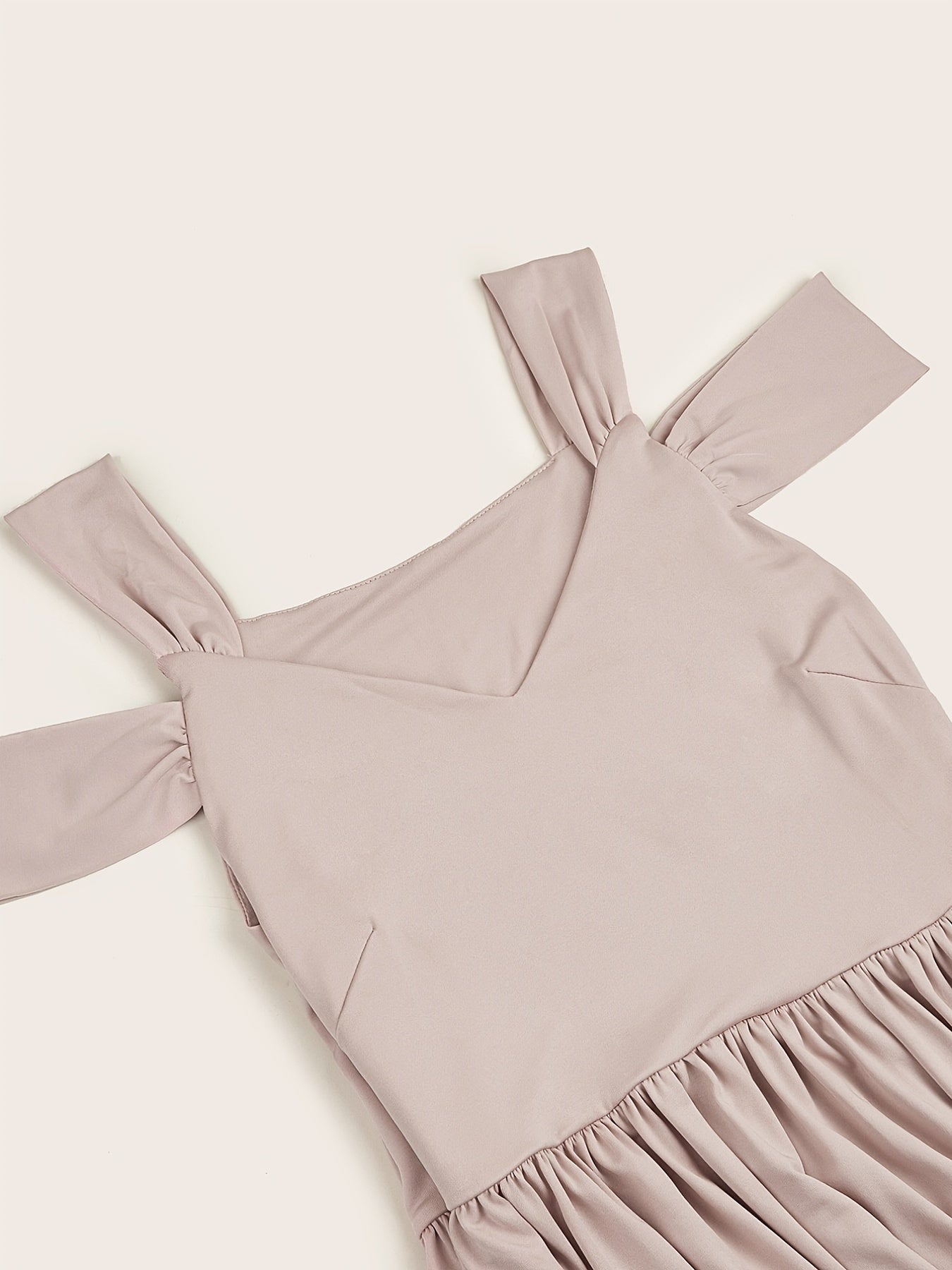Sexy Off Shoulder Slit Dress Casual Suspender Solid