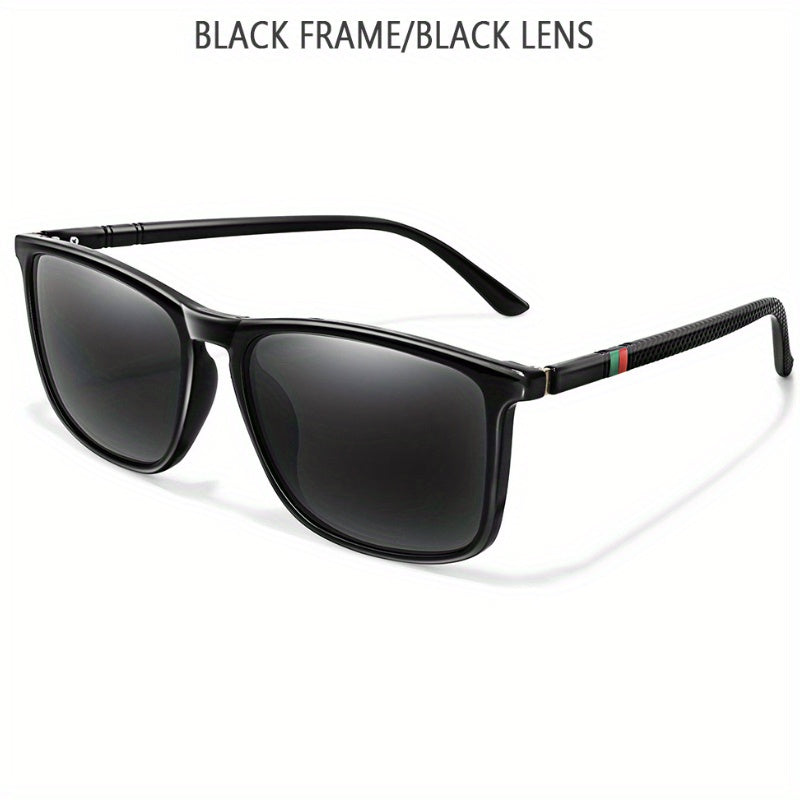 Men's Square Polarized Sunglasses Large Frame Retro Driving Fishing Sunglasses