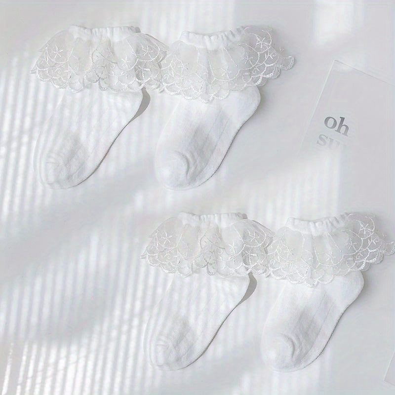 Baby Girls Lace Trim Princess Socks Ankle Sock For Kids